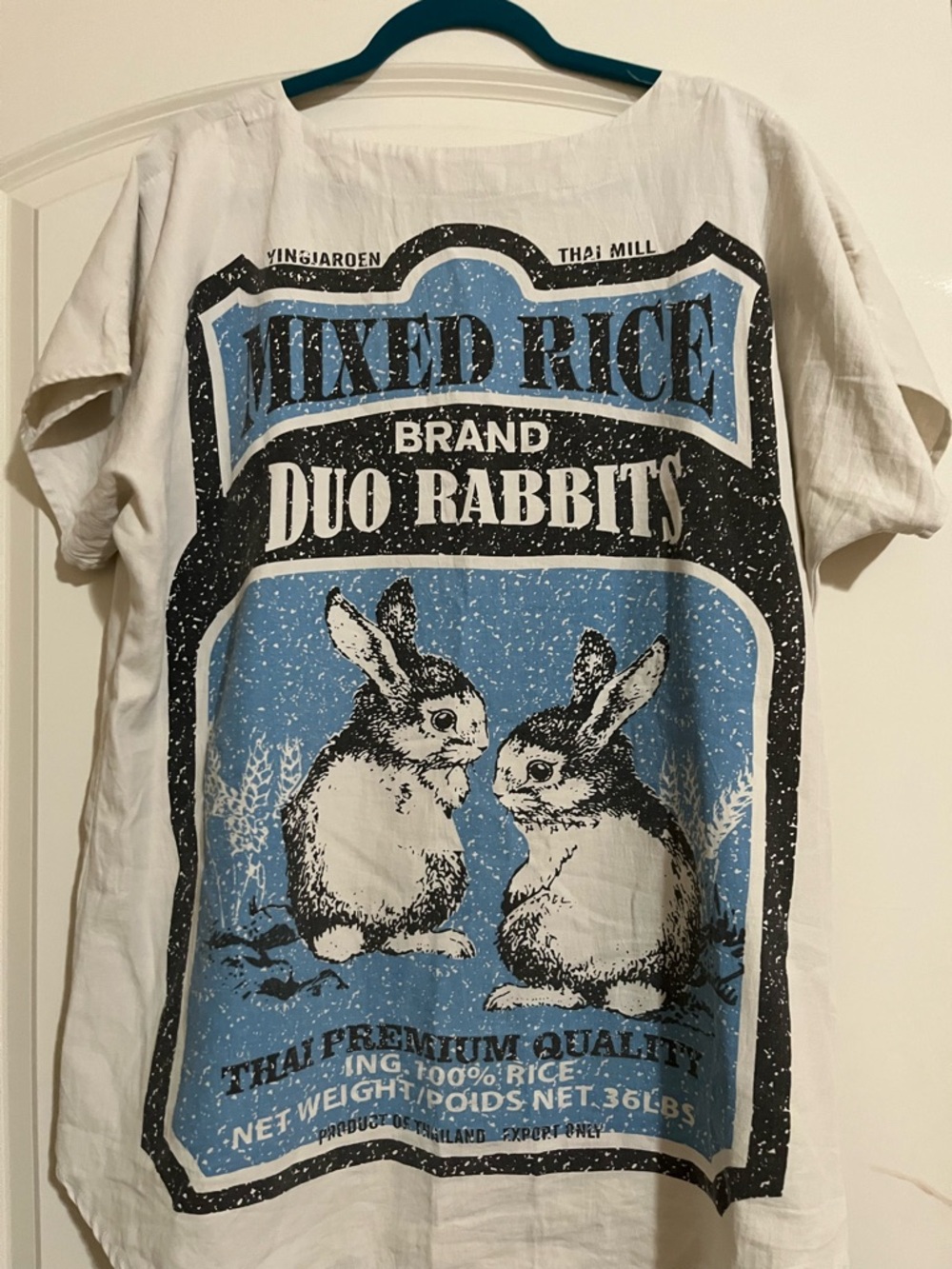 Jaded Gypsy Duo Rabbits Graphic Top S/M Vintage Style Fun Cool Comfy Retro - Picture 5 of 5